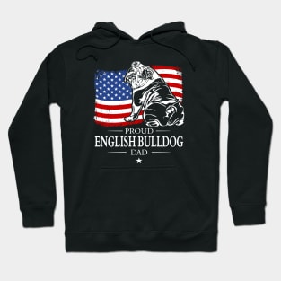 English Bulldog Dad American Flag patriotic dog Hoodie